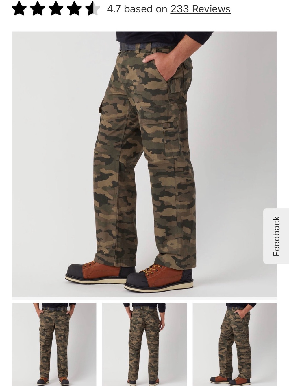 Duluth Trading Co Men's Green Brown Camo Cargo Pants